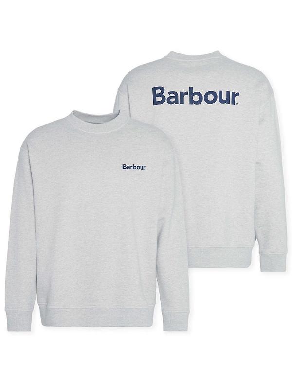 Barbour Men's Brushed Nicholas Oversized Crew Neck Jumper - Grey Marl Product Image