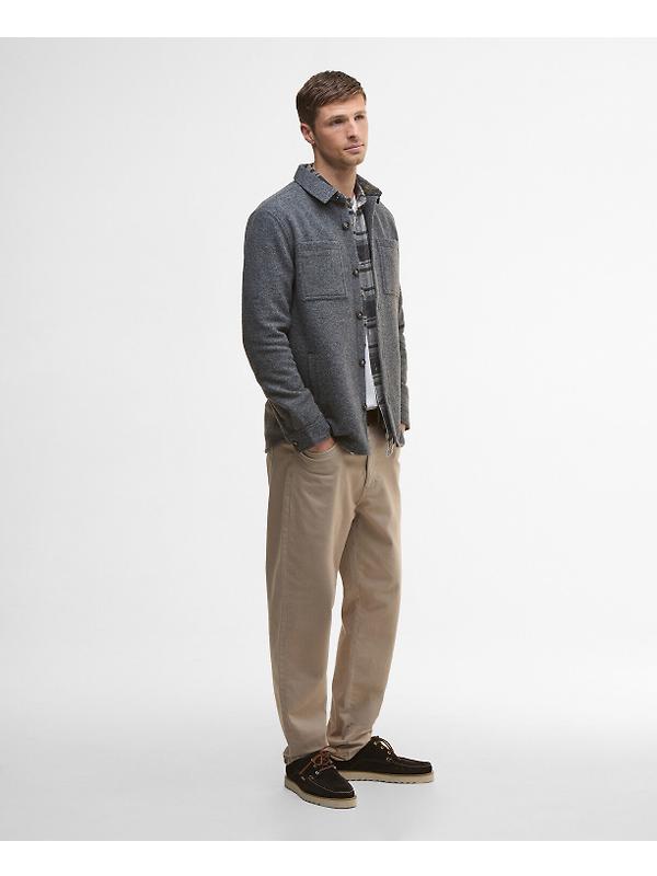 Barbour Men's Marlow Tailored Wool Blend Overshirt - Dark Grey Marl Image 3