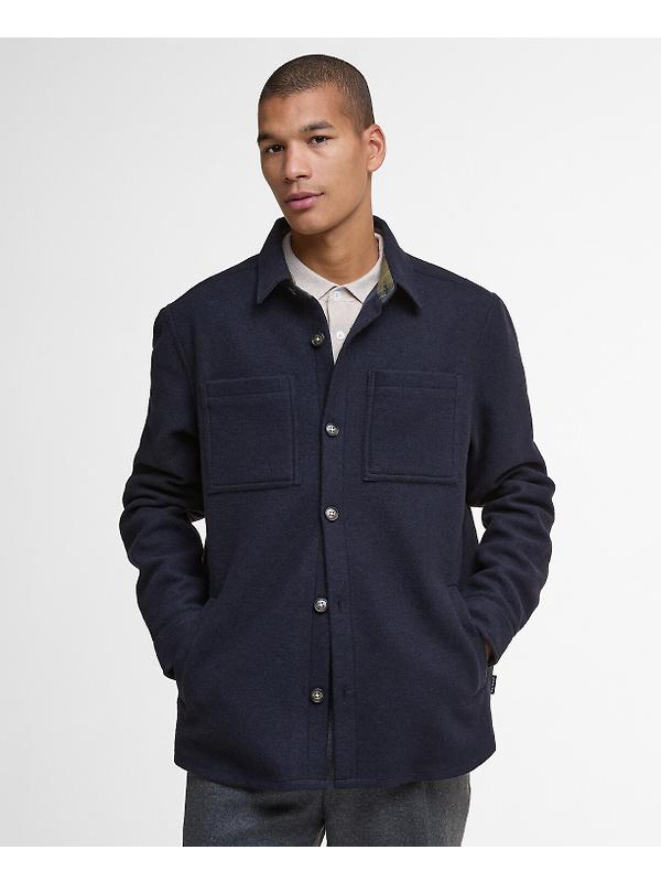 Barbour Men's Marlow Tailored Wool Blend Overshirt - Navy Marl Image 2