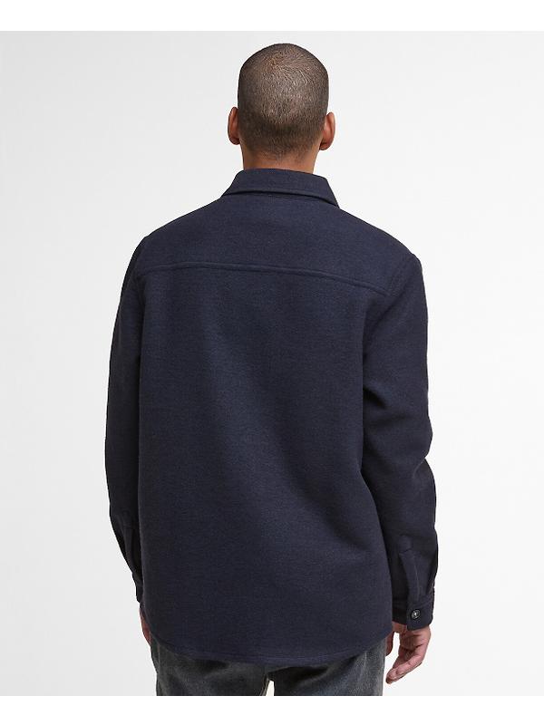 Barbour Men's Marlow Tailored Wool Blend Overshirt - Navy Marl Image 4