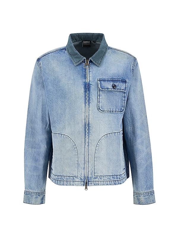 Barbour International Men's Meteor Washed Denim Overshirt - Vintage Image 1