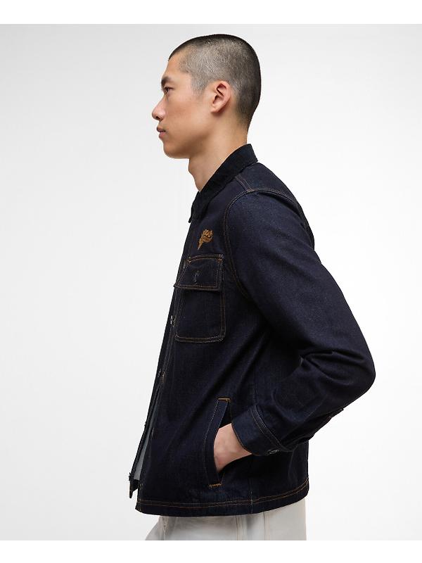 Barbour International Men's Pitstop Denim Overshirt - Raw Image 6