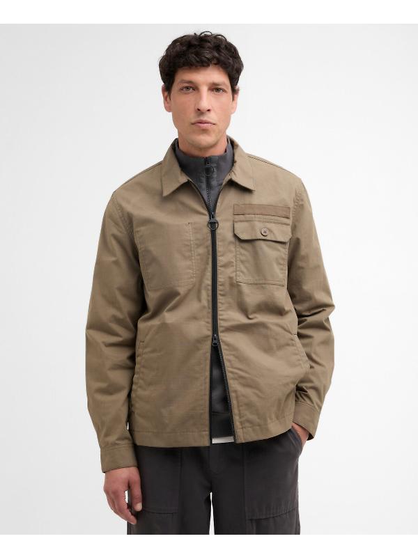 Barbour Men's Crail Wax Ripstop Overshirt - Concrete Image 2