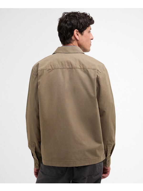 Barbour Men's Crail Wax Ripstop Overshirt - Concrete Image 4