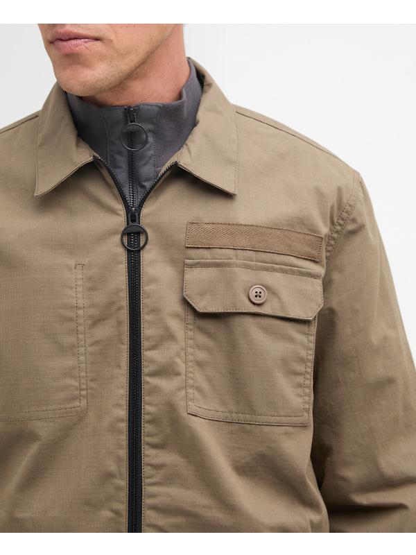 Barbour Men's Crail Wax Ripstop Overshirt - Concrete Image 5