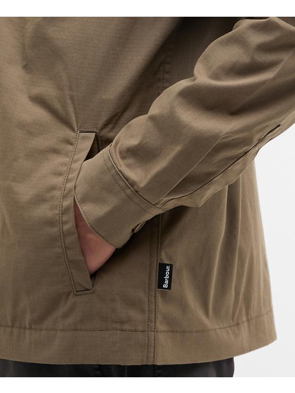 Barbour Men's Crail Wax Ripstop Overshirt - Concrete Image 6