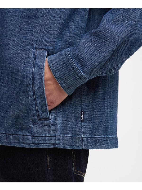 Barbour Men's Aickmen Textured Denim Overshirt - Indigo Image 6