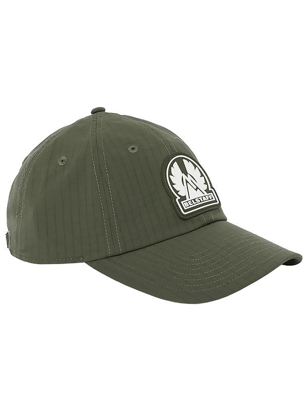 Belstaff Compact Ripstop Mountain Logo Cap - Faded Olive Image 1