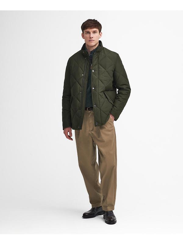 Barbour Men's Winter Chelsea Quilted Jacket - Sage/Greenloch Tartan Image 5