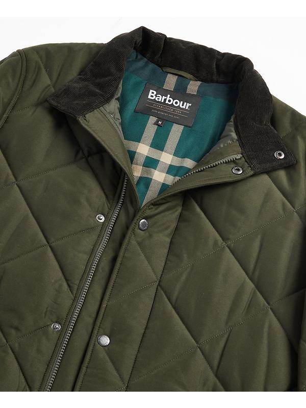 Barbour Men's Winter Chelsea Quilted Jacket - Sage/Greenloch Tartan Image 2