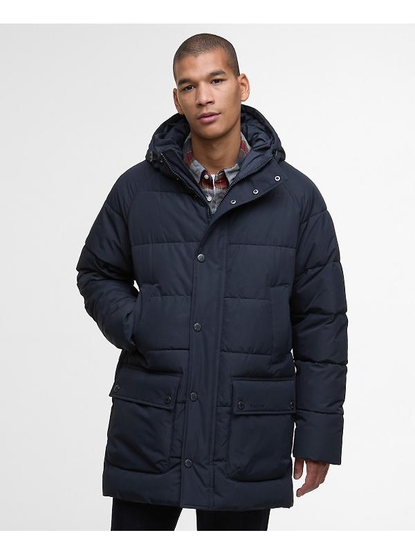 Barbour Men's Hooded Bedale Puffer Jacket - Dark Navy Image 2