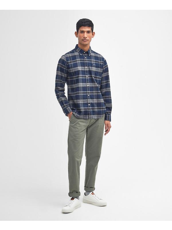 Barbour Men's Betsom Tailored Checked Shirt - Grey Marl Image 3