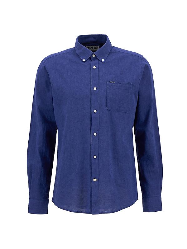 Barbour Men's Nelson Tailored Long-Sleeved Shirt - Indigo Product Image