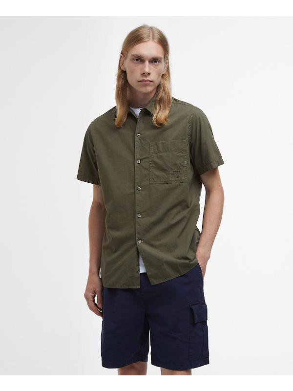 Barbour Men's Holywell Relaxed Short-Sleeved Shirt - Light Sage Image 2