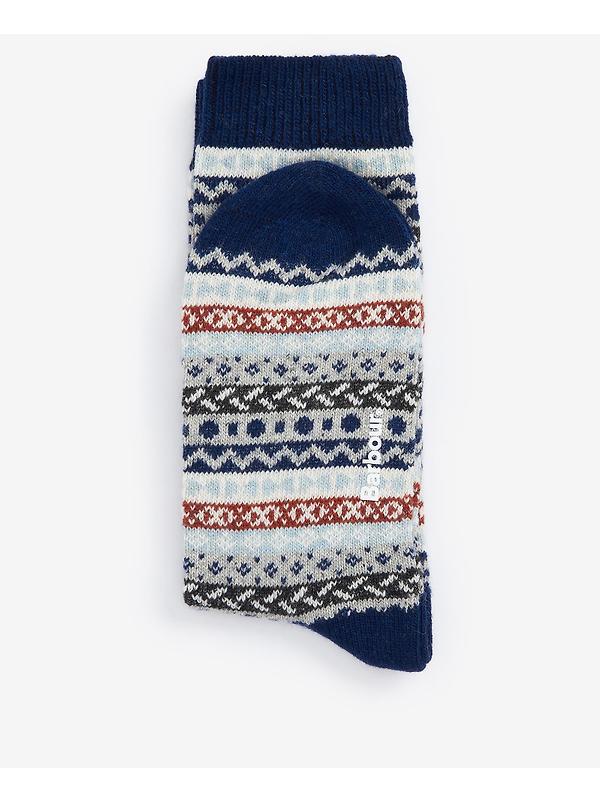 Barbour Men's Fairisle Socks Set of 2 - Blue Granite Mix Image 3