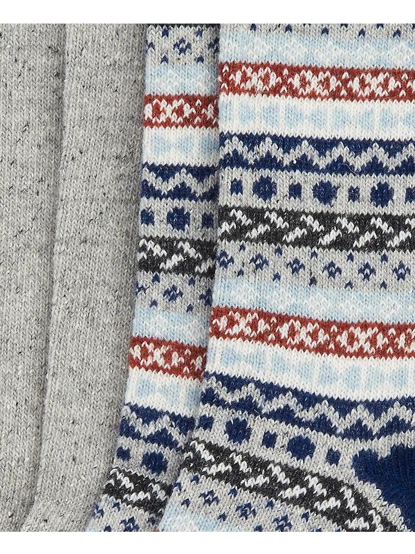 Barbour Men's Fairisle Socks Set of 2 - Blue Granite Mix Image 5