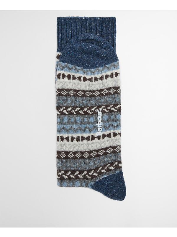 Barbour Men's Fairisle Socks 2 Pack - Midnight Oak Mix Image 3