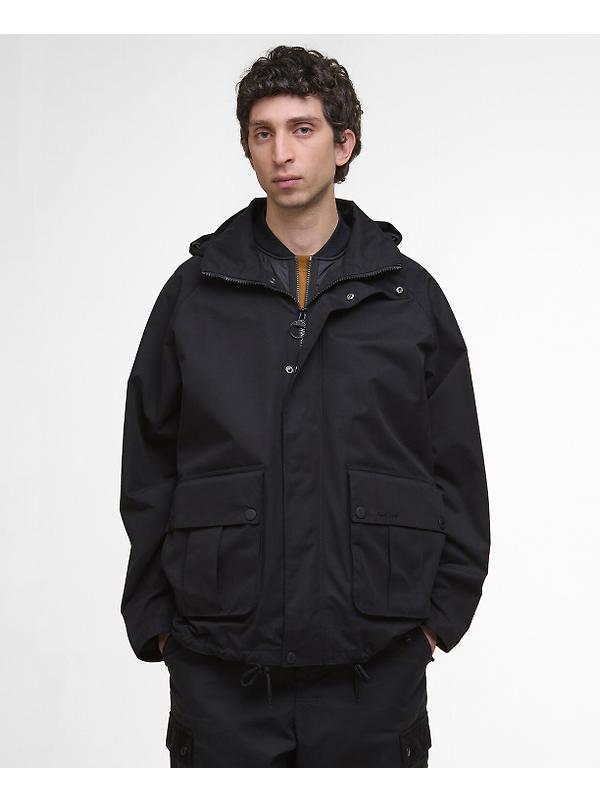 Barbour Men's Re-Engineered Hooded Wading Spey Showerproof Jacket - Black Image 2