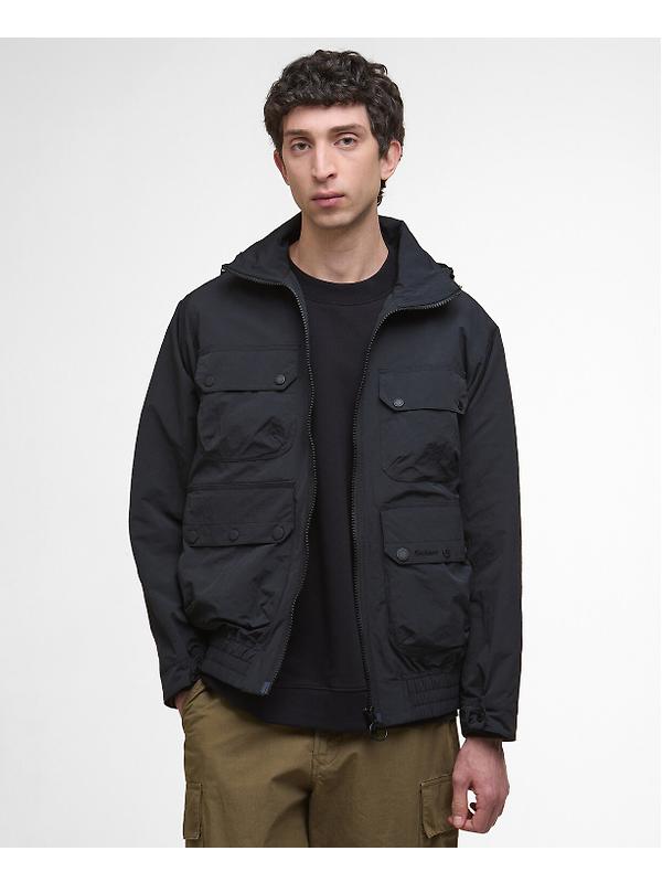 Barbour Men's Re-Engineered Hooded Showerproof Flight Bedale Jacket - Black Image 2