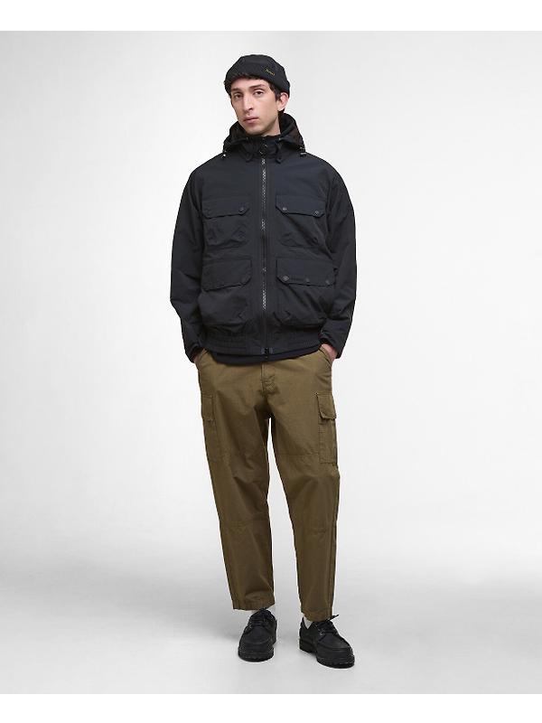 Barbour Men's Re-Engineered Hooded Showerproof Flight Bedale Jacket - Black Image 3