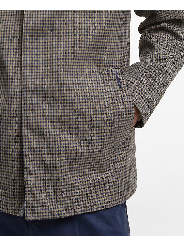 Barbour Men's Check Short Lorden Showerproof Jacket - Stone/Navy Check Image 7