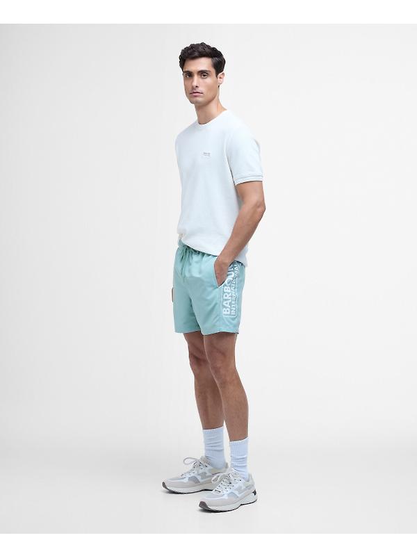 Barbour International Men's Large Logo Swim Shorts - Granite Green Image 2
