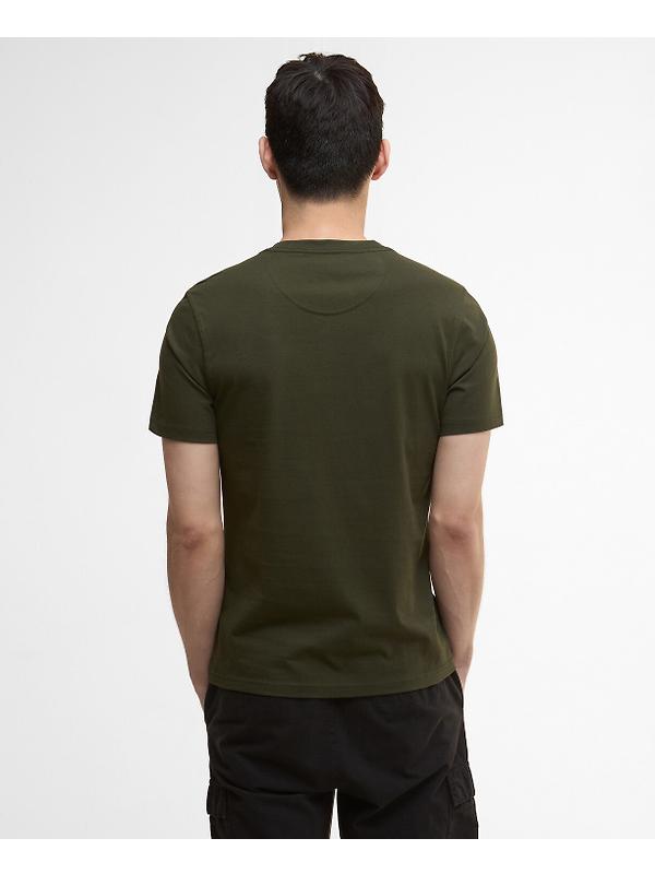 Barbour International Men's Small Logo T-Shirt - Sage/White Image 4