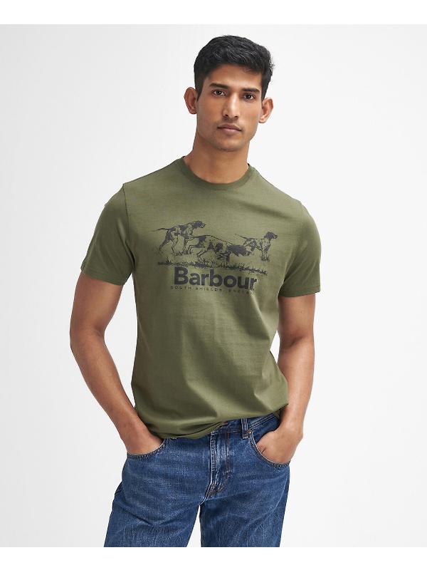 Barbour Men's Field Dog Graphic T-Shirt - Mid Olive Image 2