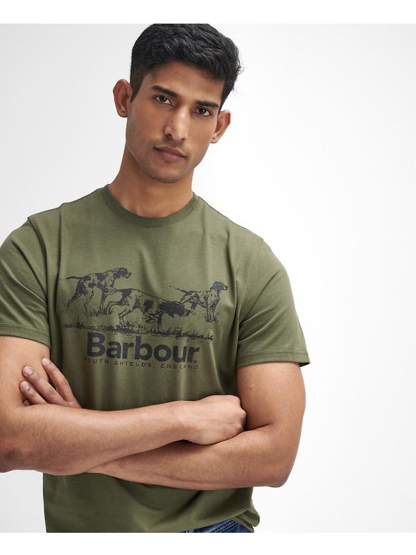 Barbour Men's Field Dog Graphic T-Shirt - Mid Olive Image 5