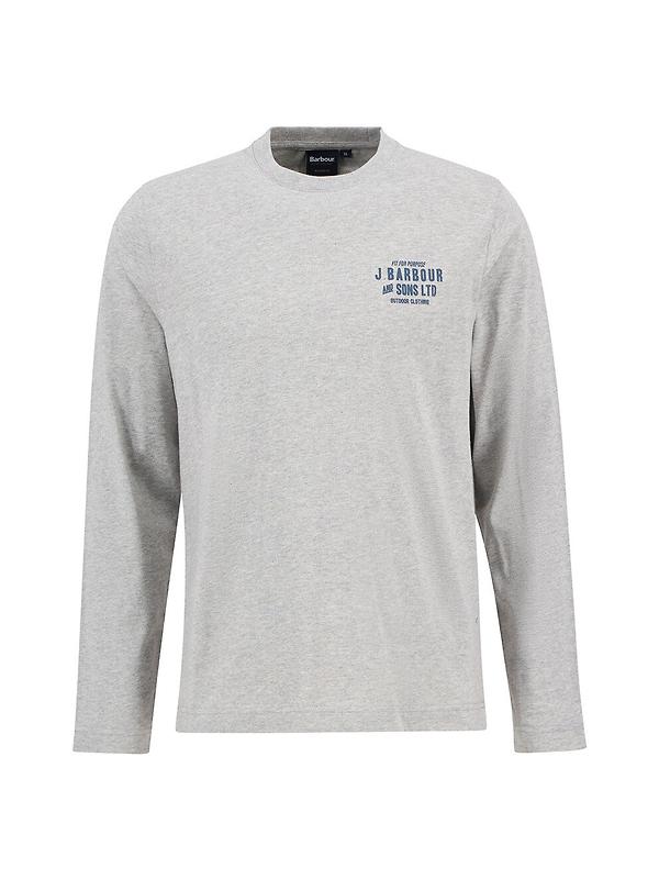Barbour Men's Pointer Long Sleeve Graphic T-Shirt - Grey Marl Image 8
