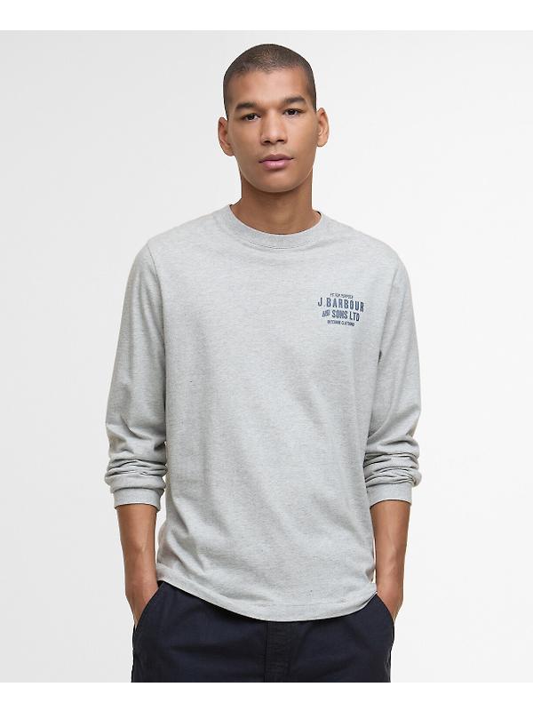 Barbour Men's Pointer Long Sleeve Graphic T-Shirt - Grey Marl Image 2