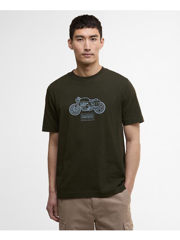 Barbour International Men's Morris Motorbike Graphic T-Shirt - Sage Image 2
