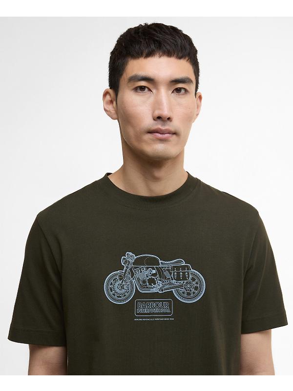 Barbour International Men's Morris Motorbike Graphic T-Shirt - Sage Image 5