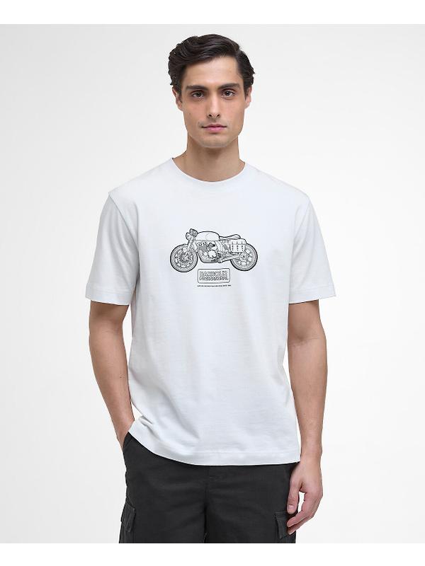 Barbour International Men's Morris Motorbike Graphic T-Shirt - Whisper White Image 2