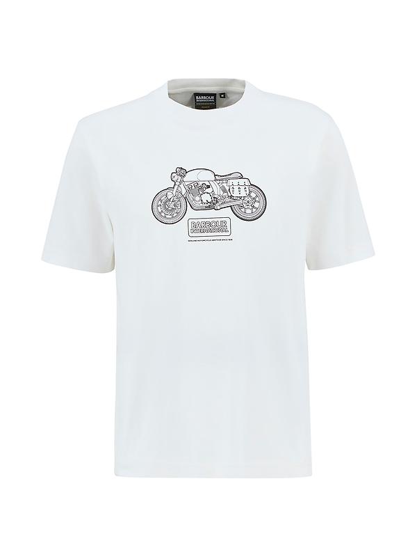 Barbour International Men's Morris Motorbike Graphic T-Shirt - Whisper White Image 1