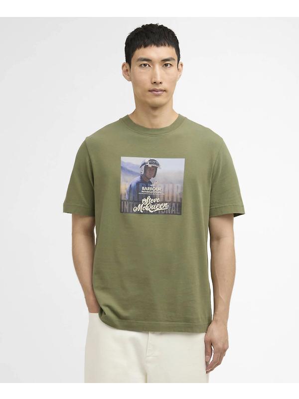Barbour International Men's Walde Photographic T-Shirt - Olvine Image 2