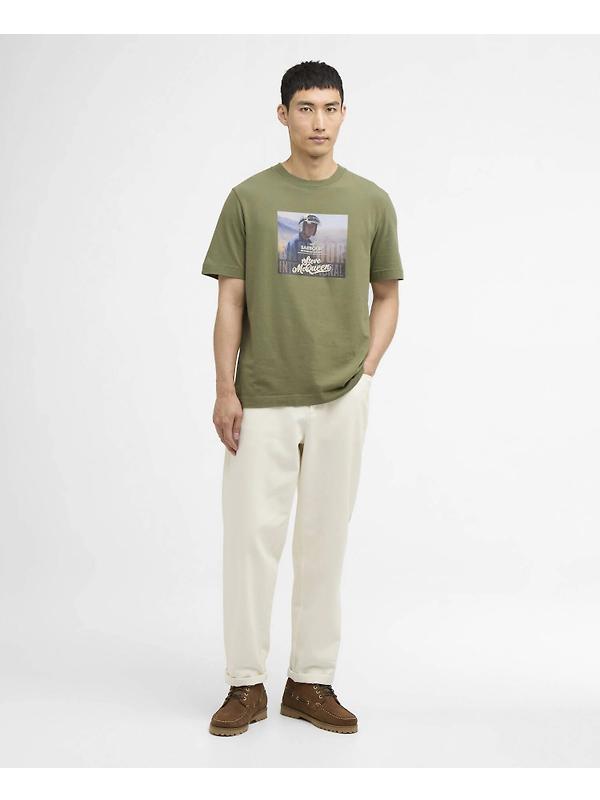 Barbour International Men's Walde Photographic T-Shirt - Olvine Image 3