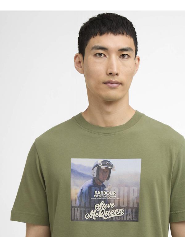 Barbour International Men's Walde Photographic T-Shirt - Olvine Image 5