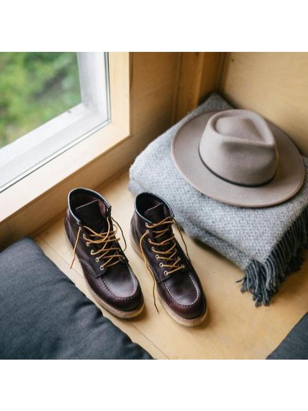 Red Wing Classic Moc Toe 6" Boot Excalibur Leather - Black Cherry - Style 8847 Image 9