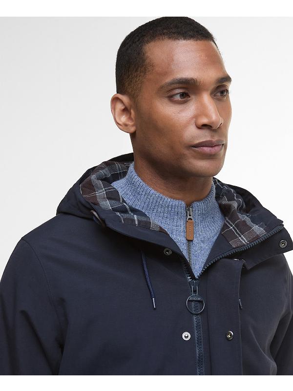 Barbour Men's Hooded Lorden Waterproof Mac - Navy Image 5