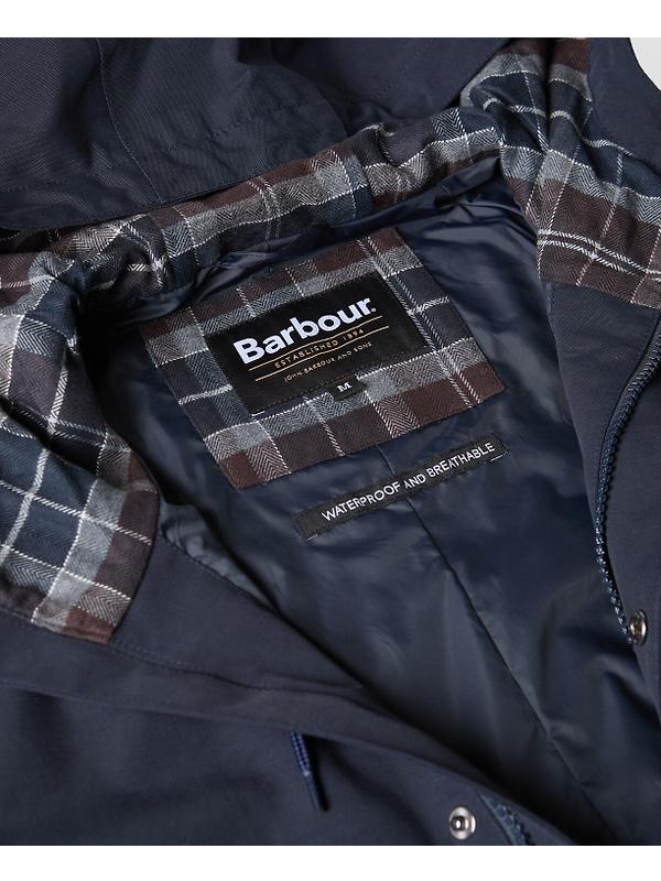 Barbour Men's Hooded Lorden Waterproof Mac - Navy Image 7