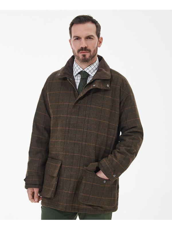 Barbour Men's Beaconsfield Wool Jacket - Burnhill Brown Check Image 3