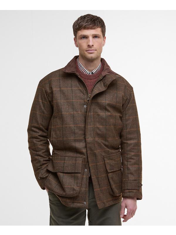 Barbour Men's Beaconsfield Wool Jacket - Burnhill Brown Check Image 2