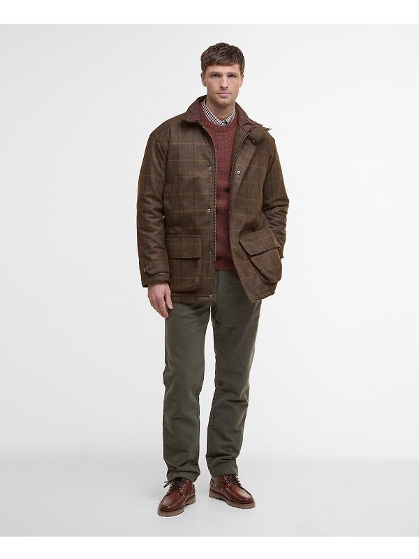 Barbour Men's Beaconsfield Wool Jacket - Burnhill Brown Check Image 3