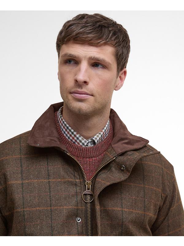 Barbour Men's Beaconsfield Wool Jacket - Burnhill Brown Check Image 5