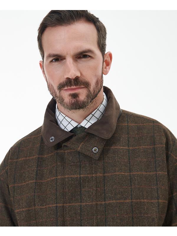 Barbour Men's Beaconsfield Wool Jacket - Burnhill Brown Check Image 6