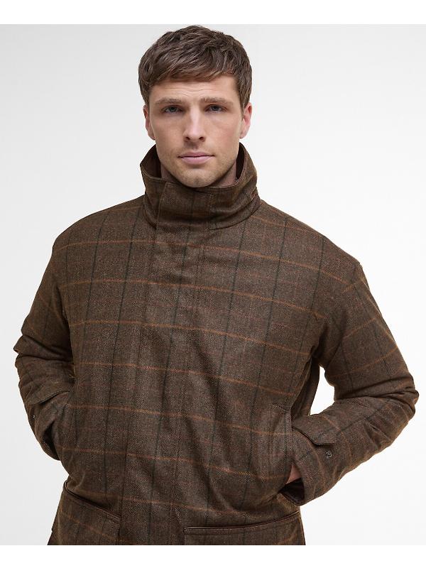 Barbour Men's Beaconsfield Wool Jacket - Burnhill Brown Check Image 6