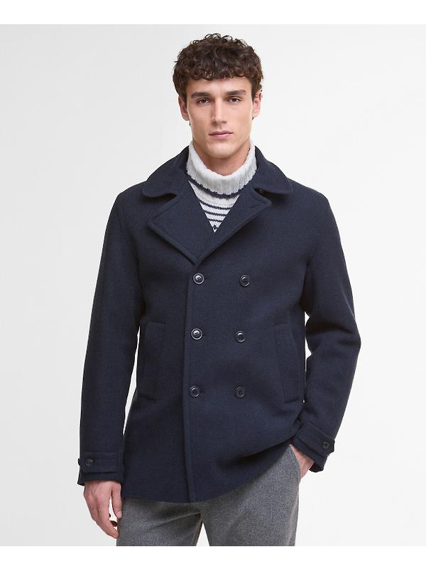 Barbour Men's Newfield Wool Pea Coat - Navy/Classic Image 2