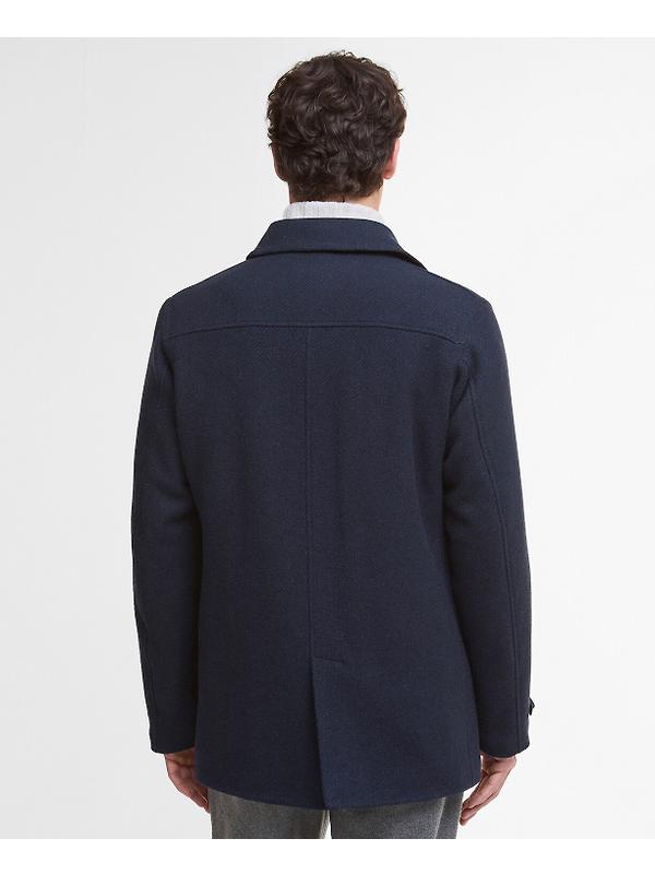 Barbour Men's Newfield Wool Pea Coat - Navy/Classic Image 4