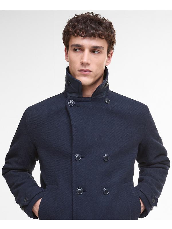 Barbour Men's Newfield Wool Pea Coat - Navy/Classic Image 5
